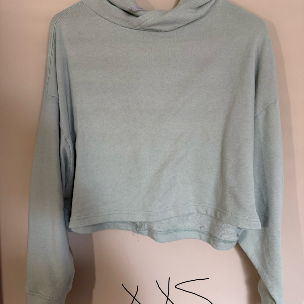 Fabletics Green Cowl Neck Cropped Sweater